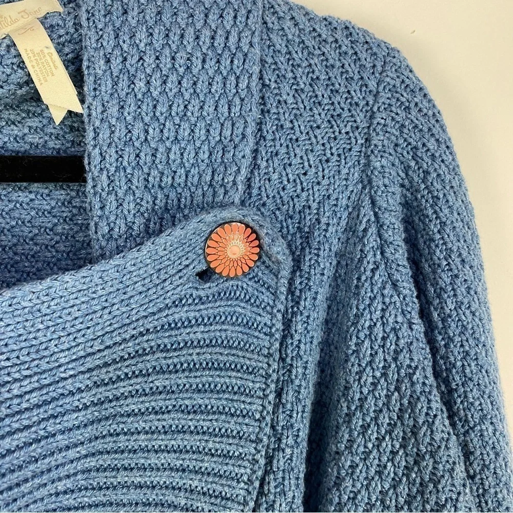 Matilda Jane Blue Wrap Around Cardigan Sweater Poncho Shrug